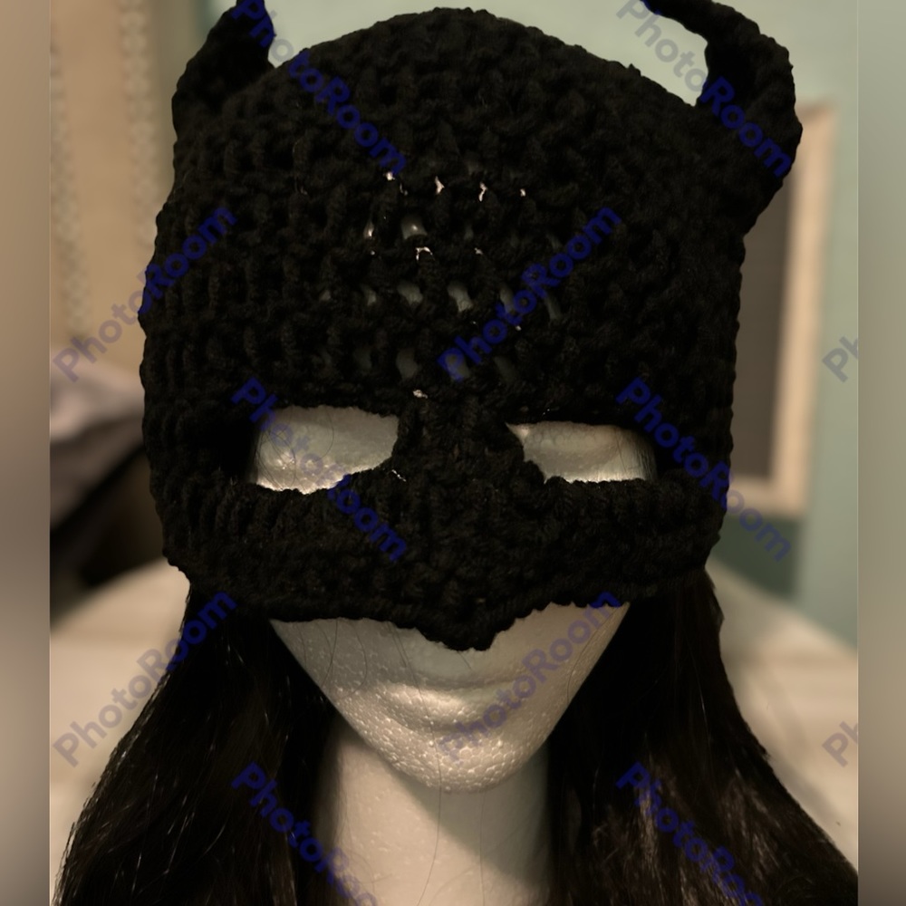 Hand Made Knitted Batman Hat